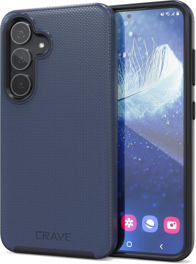 Crave for Samsung Galaxy S24 Case, Shockproof Protection Dual Layer Case for Samsung Galaxy S24 (6.2 inch) - Navy