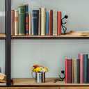 Ottimo Heavy Duty Metal Unique Office Desk Bookends for use as Bookshelf Decor, Home, Office or Kitchen Shelves. Unique, Cute and Decorative Book Stopper to Hold Books, Great Gift Idea (Black)