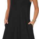 Women's Summer V Neck Tank Top Romper Sleeveless Loose Casual Shorts Jumpsuit Overalls with Pockets 2025 Clothes (2XL, Black)