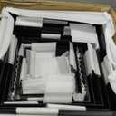 Leinuosen 7 Pcs Extra Large Buffet Risers Set 8" to 14" Square Acrylic Display Box Catering Dessert Table Riser Food Display Decorative Stand with Hollow Bottom for Catering Supplies(Black)