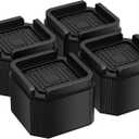 4 Pack Bed Risers Heavy Duty, Adjustable Furniture Riser Blocks Lift 2, 4 inches for Couch Sofa Table Chair Leg Refrigerator Washing Machine, Support Up to 2000 Lbs (Black 2 inch)