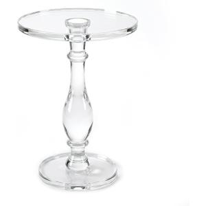 Acrylic End Table,Acrylic Side Table,Modern Nightstand with Clear Small Round Top and Solid Post for Living Room,Bedroom and Lobby 13.5x13.5x19.5 High inches