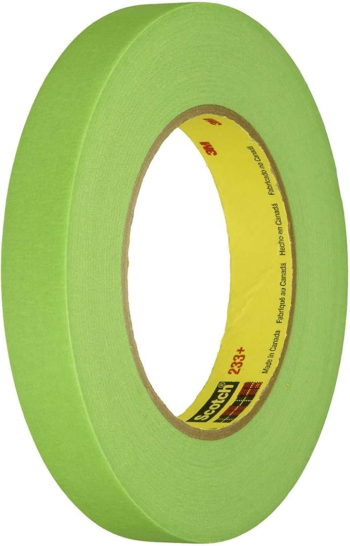 3M 233+ Masking Tape, 0.375" width x 55M length (1 roll)