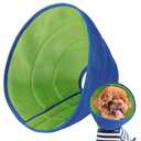 Inspack Soft Dog Cone Collar Alternative, E Collars for Medium Dogs & Cats, Neuter Recovery Cone to Stop Licking, Reinforced Soft Fabric Comfy Ecollars of Shame Alternative, Blue Pro, Medium