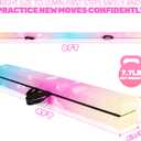 8FT Folding Balance Beam -Gymnastics Floor Beam -Gymnastics Equipment for Kids,Wood core- Anti-Slip Bottom and Carrying Bag for Home