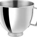 5 QT Stainless Steel Mixer Bowl Compatible With KITCHENAID TILT-HEAD STAND MIXERS 4.5-Quart (4.3 L) And 5-Quart (4.7 L) (Stainless Steel Polished)