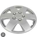 15" 7-Spokes 5085 Style Silver & Black Mould Texture Hubcaps Wheel Covers, 2 Piece