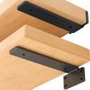 6 Pack Floating Shelf Bracket 8 Inch, Heavy Duty Hidden L Brackets, DIY Rustic Industrial Shelf Brackets with Modern Iron Finish(Black)