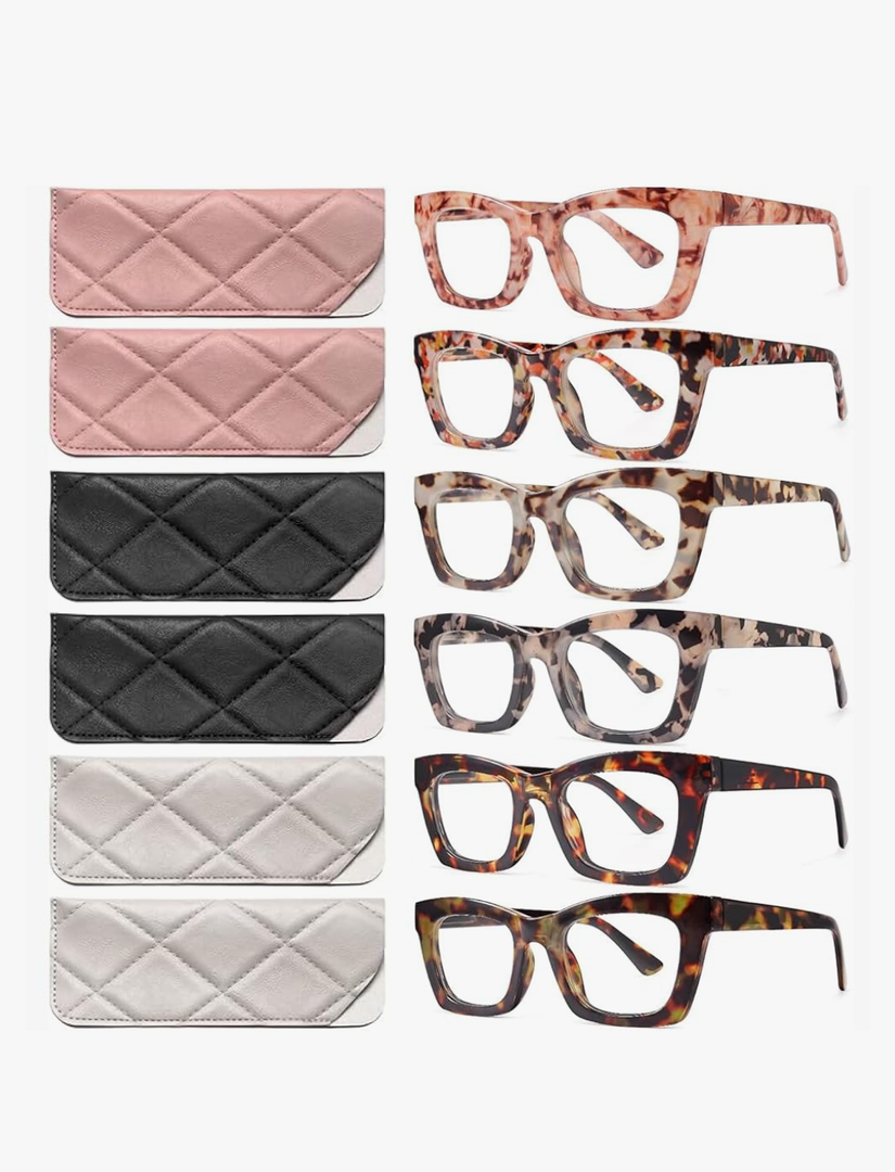 CCVOO Stylish Reading Glasses for Women, Eyeglasses, Blue Light Readers for Women, Computer Eye Glasses, Cheaters