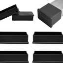 2" x 4" (50x100mm) Rectangle Chair Leg Floor Protectors, Black Rubber Chair Leg Caps, Non-Slip Patio Furniture Feet Cap, PVC Chair Feet Covers for Hardwood Floors & Tables, 4pcs