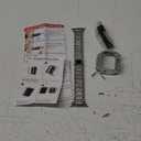 Mosonio Compatible with Apple Watch Band 44mm  with 2 Pack Case Women, Jewelry Replacement Metal Bands Strap with Bling PC Protective Case