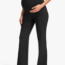 JOYSPELS Smooth Feeling Maternity Bootcut Pants with Pockets Over The Belly Flare Maternity Leggings Pregnancy Yoga Pants Size M