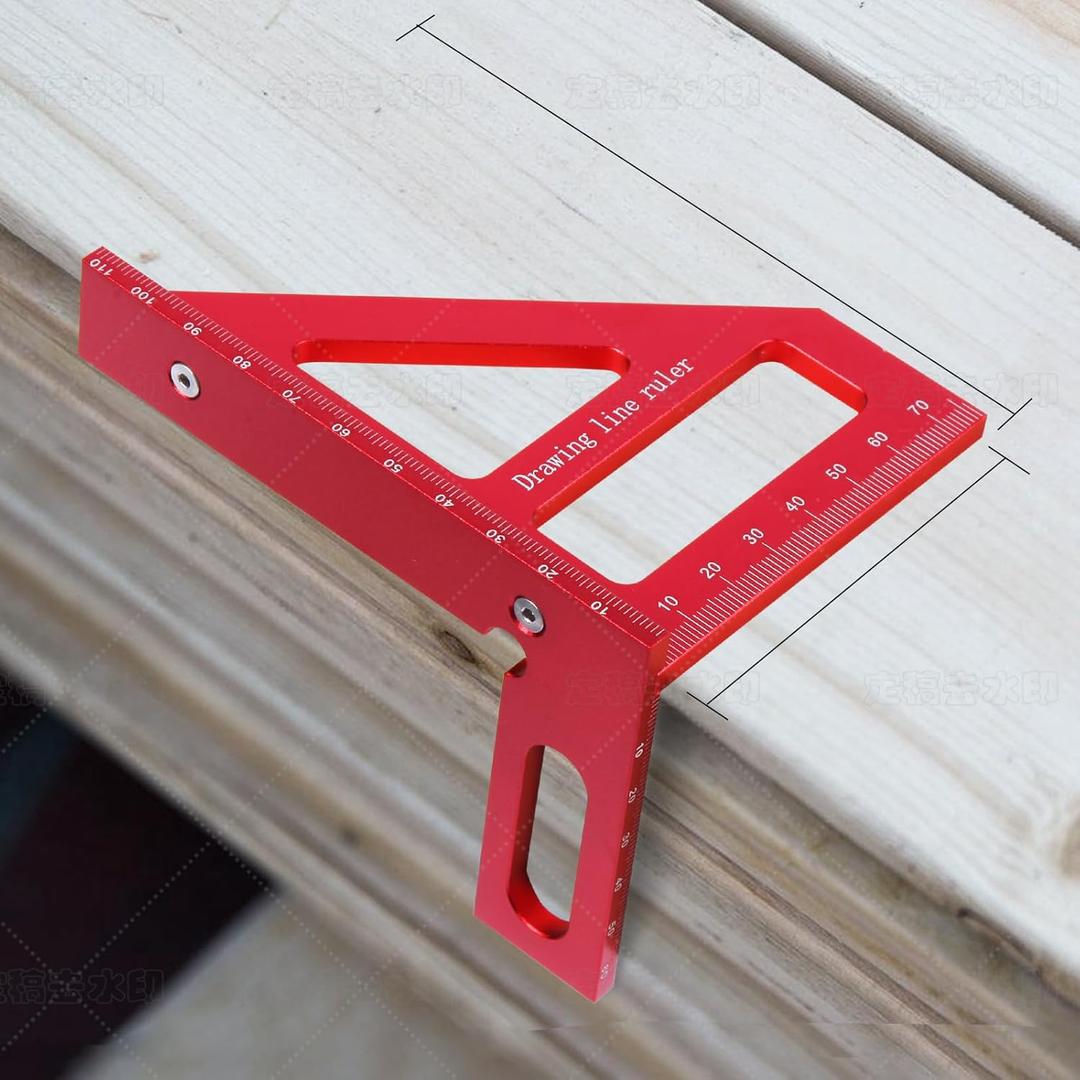 3D Multi-Angle Measuring Ruler, 45/90 Degree Aluminum Alloy Carpenter Square & Miter Triangle Ruler, High Precision Woodworking Protractor Tools for Engineers, Carpenters & Construction Professionals