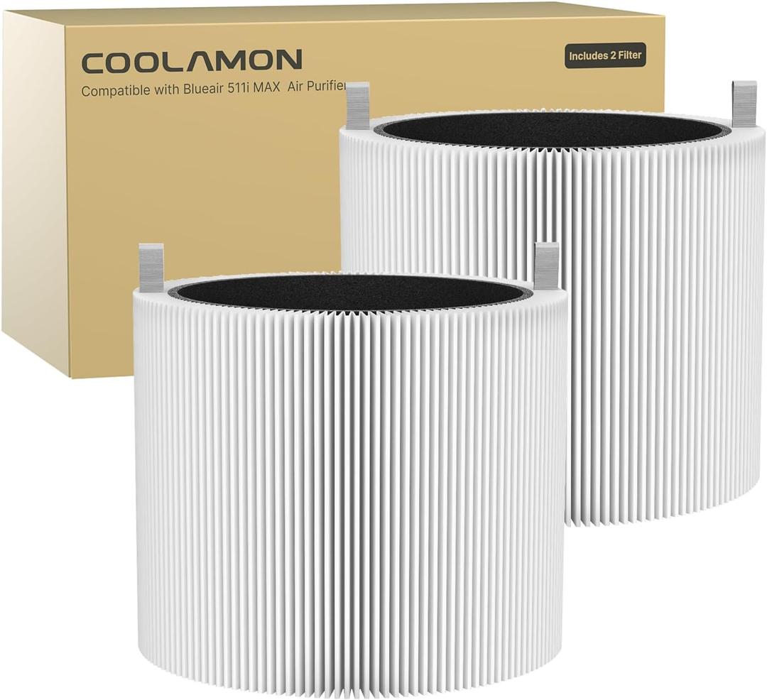 511i MAX Replacement Filter Compatible with BLUEAIR HEPASilent Air Cleaner, Blue Pure F5MAX, Model Blue Pure 511i Max, 2 Pack