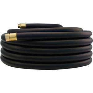 Guitrees 75FT ×1 inch Heavy Duty Rubber Garden Hose - 200psi Working, 1000psi Burst - Hot/Cold Water - Five-Layered Braiding for Durability - Versatile for Gardening, Agriculture, Construction(Black)