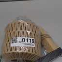 Plug In Pendant Light, 15FT Hemp Rope Cord, Hanging Lights With Plug In Cord Dimmable Rattan Hanging Lamp Wicker Woven Basket Lampshade, Industrial Plug In Ceiling Light Fixture For Kitchen (Brown)