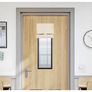 Vatge Classroom Door Window Cover - Tie Up Classroom Door Curtain for Room Darkening Small Window Covering for Office/Glassdoor, 1 Panel, W31 x L194 inch  Light Beige
