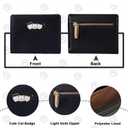 Sunwel Fashion Cute Zipper Wallets Kawaii Cat Wallet Small Kitten Credit Card Change ID Window for Women Girls (BLACK)