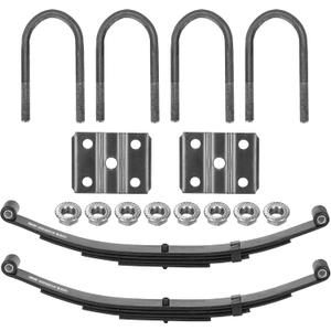 2 Pieces of Replacement for SW4B 4 Leaf Trailer Leaf Spring, 3500lb Single Trailer Axle Suspension Kit, 25-1/4" Length with 1750lb Capacity Double Eyes Leaf Springs and U-Bolt