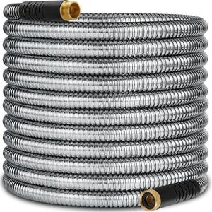 200 ft Stainless Steel Garden Hose - 2026 New Upgraded Metal Water hose - Flexible Water Hoses Pipes with Latex Core, 3/4" Solid Brass Connector - No-Expandable Watering Garden Hoses