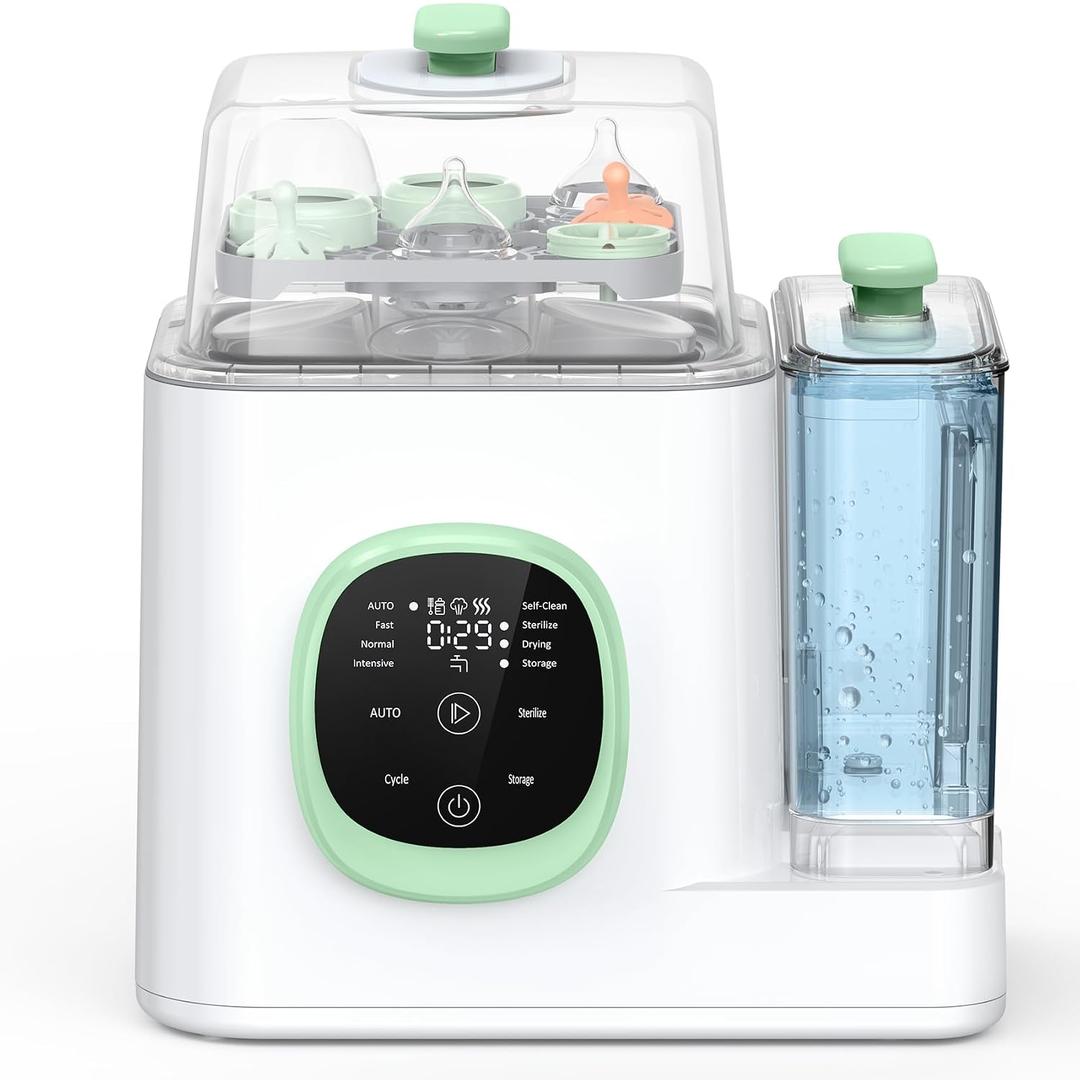 Xaproo Baby Bottle Washer, Sterilizer & Dryer, All-in-One Cleaning Machine for Bottles, Pump Parts & Baby Essentials, 19 Min Rapid Wash & Auto Mode, 60 Detergent Tablets Time-Saving & Effortless Care