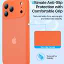 for iPhone 17 Pro Case, [Ribbed Non-Slip Sides] [Military-Grade Drop Protection] [Full Camera Protection] Anti-Yellow Soft-Touch Shockproof Slim Phone Case for iPhone 17 Pro, Orange