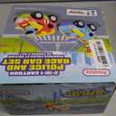 Prextex 2 Pack Cartoon Remote Control Cars for Toddlers - Police Car and Race Car with Steering Wheel Controllers and Lights - Different Frequencies So Both Can Race Together - Toddler Gift 18+ Months