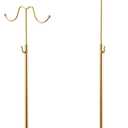 Adjustable Banner Stand & Purse Display - 15-28 Inch Gold Handbag Holder with Double Hooks, Metal Retail Hanger for Boutique, Store Promotion, or Closet, Shiny Gold Finish