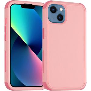 Compatible with iPhone 12 Case 2020 Shockproof Heavy Duty Durable Dropproof 3-Layer Rubber Cover Scratch-Resistant Protective Case (Pink, for iPhone 12 Pro max 6.7 inch)