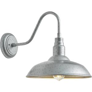 14in Outdoor Gooseneck Barn Lights for Patio, Galvanized Finish Exterior Farmhouse Wall Light Fixtures, Barn Style Porch Wall Sconce for Garage, Front Door