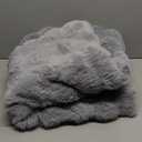 blunique Ultra Soft Cozy Faux Fur Throw Blanket, Fuzzy Plush Thick Bubble Blanket, Oversize Luxury Fluffy Blanket for Couch, Bed, and Living Room, 50x60 Inches, Light Grey