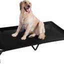 Veehoo Cooling Elevated Dog Bed, Portable Raised Pet Cot with Washable & Breathable Mesh, No-Slip Feet Durable Dog Cots Bed for Indoor & Outdoor Use, X Large, CWC1803-XL (Black)