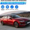 4pcs Smoke Tint Sun Rain Guard Vent Window Visors Compatible with 2020-2024 Hyundai Sonata, Outside Mount Tape On Style Acrylic Set of 4 Front+Rear