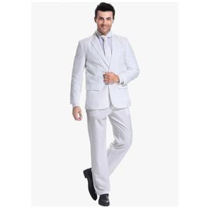 U LOOK UGLY TODAY Men's Party Suit Solid Color Prom Suit for Themed Party Events Clubbing Jacket with Tie Pants S, White