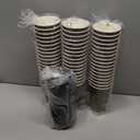 Huifany 16 oz Coffee Cups with Lids 50 Pack, Disposable Coffee Cups with Lids, Insulated To Go Paper Coffee Cup for Hot Cold Drinks