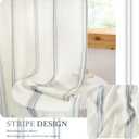 NICETOWN Extra Long Farmhouse Linen Curtains for Bedroom, French Blue Stripes, Privacy Light Filtering Drapes Rod Pocket Back Tab, Boho Chic Curtains for Living Room, 1 Pair, 52W x 84L