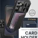 SSLOTSCASE for Samsung Galaxy S26 Case, Card Holder [RFID Protection] & Stand & Sliding Camera Lens Cover, Heavy Duty Rugged Hard Wallet Protective Phone Case Cover for Galaxy S26 6.3" 2026, Black