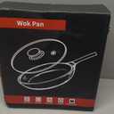 Nonstick Wok, 13-Inch Carbon Steel Wok Pan with Glass Cover, Woks & Stir-Fry Pans for Induction, Electric, Gas, Halogen, All Stoves