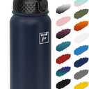 Fanhaw 20 Oz Kids Insulated Stainless Steel Water Bottle with Straw Lid, Leakproof & Anti-Dust Everyday Use Bottle for School, Women & Men, Back to School Essentials (Navy Blue)