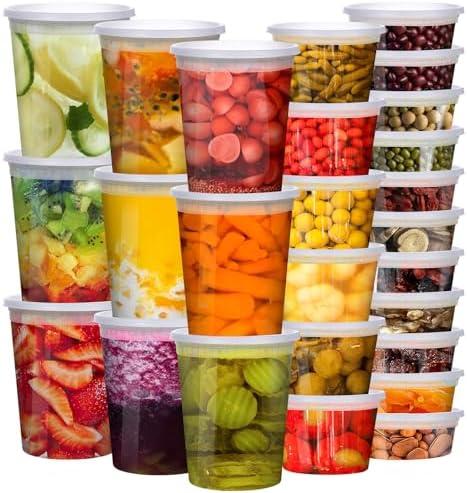 vivigu Deli Containers with Lids 48 Sets [8,16, 32 oz 16 Each ] - Food Storage Containers with Lids Freezer Safe, Soup Containers for Restaurant, BPA Free | Portion Control | Leakproof | Microwave