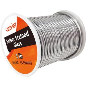 Stained Glass Solder, 60/40 Lead Tin, 1/8 inch Diameter, 1 lb Spool