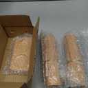 Wooden Salt and Pepper Grinder Set 8 Inch Manual Salt and Pepper Mill with Tray Adjustable Coarseness and Refillable Wood Grinders with Gold Bottle Label for Kitchen Gift (Wood Color)