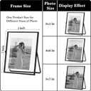eletecpro 5x7 Metal Picture Frame with Real Glass Cover, Tabletop Display Photo for Multiple Size up to 5x7, Black Floating Photo Frame Diaplay 2x3, 3x5, 4x6 for Wedding, Party, Home Decor, Vertical