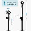 InnoGear Desktop Microphone Stand, 1 Pack Upgraded Adjustable Table Mic Stand with Mic Clip and 5/8" Male to 3/8" Female Screw for Blue Yeti Snowball Spark & Other Microphone