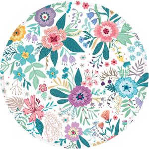 Mouse Pad, Non-Slip Rubber Base Mousepad with Stitched Edge, Gaming Round Mouse Pads, Waterproof Office Mouse Pad, Small Size 7.87 x 7.87 Inch (Colorful Flowers)