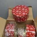 6 Pcs Christmas Cookie Tins with Lids 7 Inch Round Metal Snowflake Container Xmas Cookie Boxes Empty Holiday Decorative Tins for Gift Giving Baking Chocolate Snack Storage