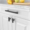 Amerdeco 10 Pack Matte Black Kitchen Cabinet Pulls 5 Inch Hole Centers Cabinet Hardware Kitchen Handles for Cabinets Cupboard Handles Drawer Pulls T Bar ZH0021