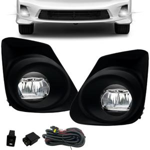 LED Fog Lights Compatible With 2011 2012 2013 Corolla Front Bumper Lights with LED Bulbs Switch Wiring Kit Clear Lens Left Driver and Right Passenger Side Fog Lamps