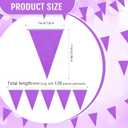Preboun 400 ft Solid Pennant Banner Flags 240 Pcs String Hanging DIY Triangle Bunting Bulk Garland for Grand Opening Carnival Birthday Party Decoration Outdoor(Purple)