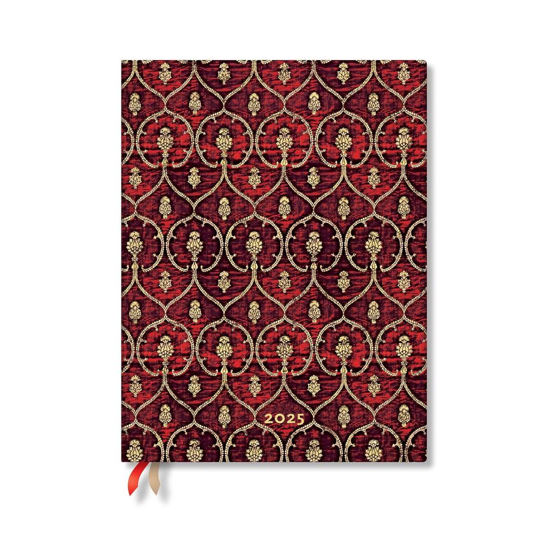 Paperblanks | 2025 Weekly Planner | Red Velvet | Red Velvet | 12-Month Flexis | Ultra | Vertical | Elastic Band | 176 Pg | 100 GSM: Red Velvet 25 12M Wkly Plnr Flexi Ultra Ver EN